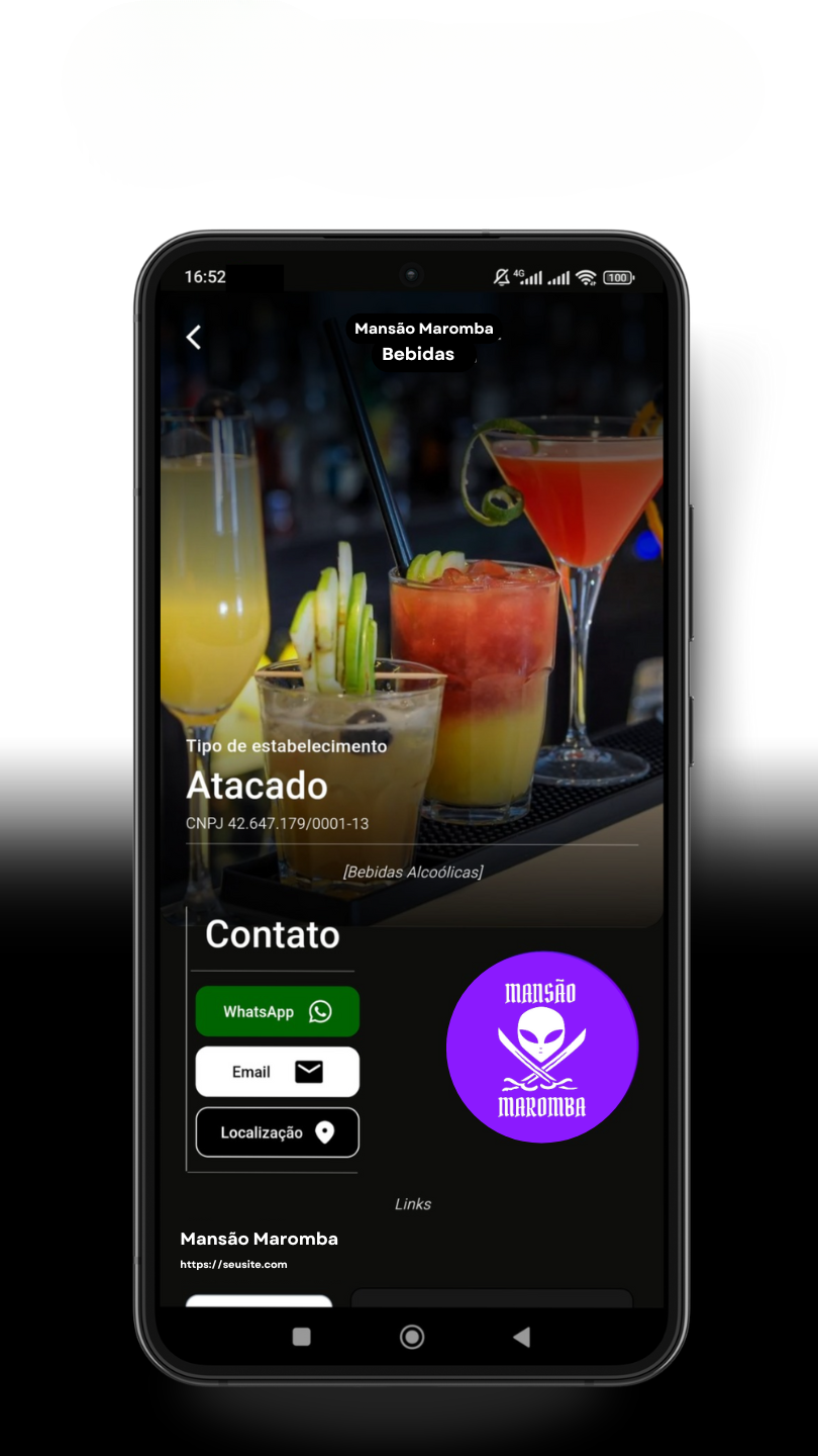 Aplicativo Mansão Maromba Bebidas